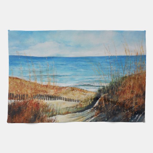 Plage Peint Dunes de sable serviette de cuisine (Horizontal)