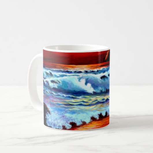 Plage peinte Sunset Giant Café Mug (Devant gauche)