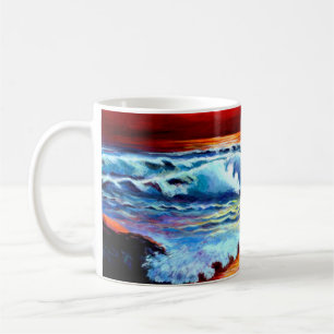 Plage peinte Sunset Giant Café Mug
