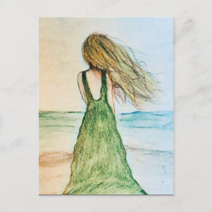 Plage peinture Belle carte postale