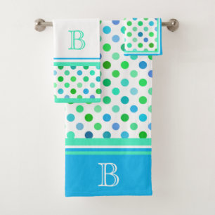Plage personnalisée Azure Blue Lime Green À petits