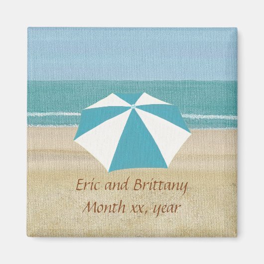 Plage personnalisée Magnet Réservez la date Mariag (Devant)