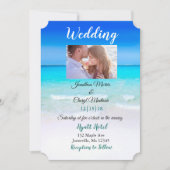 Plage Photo invitations de mariage (Devant)