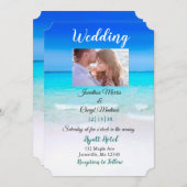 Plage Photo invitations de mariage (Devant / Derrière)