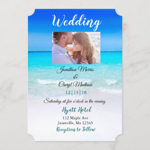 Plage Photo invitations de mariage