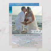 Plage Photo Mariage Faire-part Réception uniquemen (Devant / Derrière)