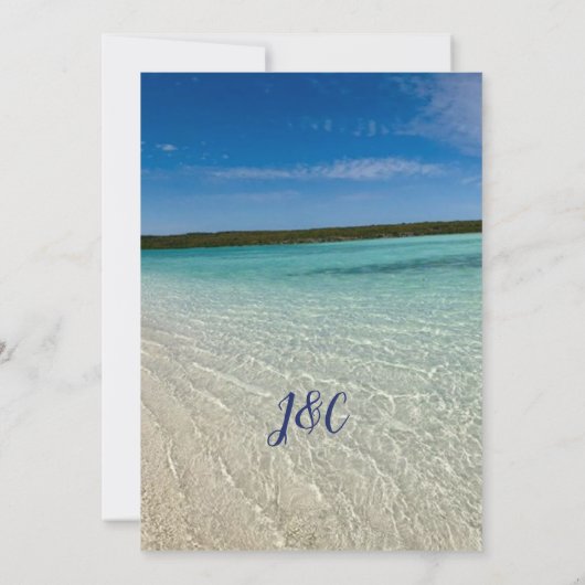 Plage Photo Océan Eau claire Invitations de mariag (Dos)