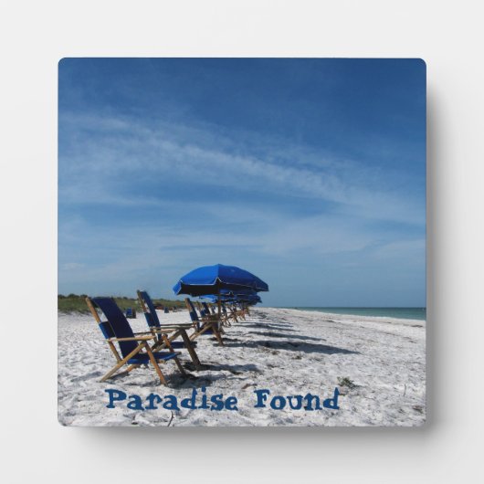 Plage Photo Plaque w Easel (Devant)