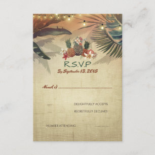 Plage Pinapple Palms Mariage rustique Carte RSVP