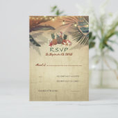Plage Pinapple Palms Mariage rustique Carte RSVP (Debout devant)