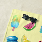 Plage Plaisirs ensoleillés : Aquarelle Serviette de plag (En situation)