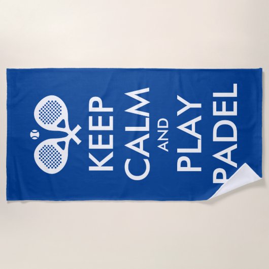 Plage Restez calme et jouez au padel cadeau de serviette (Devant)