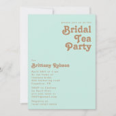 Plage Retro | Aqua Bridal Tea Party Invitation (Devant)