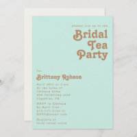 Plage Retro | Aqua Bridal Tea Party Invitation