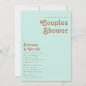 Plage Retro | Aqua Couples Shower Invitation (Devant)