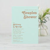 Plage Retro | Aqua Couples Shower Invitation (Debout devant)
