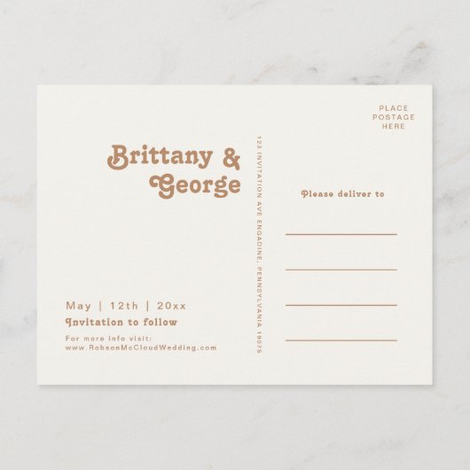 Plage Retro | Brown Enregistrer La Carte Postale D (Dos)