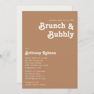 Plage Retro   Brunch Brown et Invitation Bubbly
