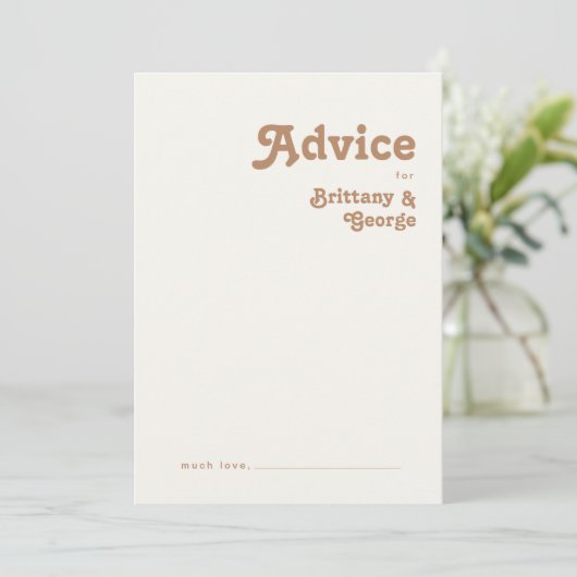 Plage Retro | Carte conseil Mariage Aqua (Debout devant)