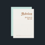Plage Retro | Carte conseil Mariage Aqua<br><div class="desc">Cette plage rétro | aqua carte conseil mariage est parfait pour votre simple vintage, coloré et tropical boho mariage d'été. Sa police bohème unique du milieu du siècle donne à ce design une ambiance minimaliste super hippie classique. Supposons que vous cherchiez un design qui présente des couleurs vives et rustiques...</div>