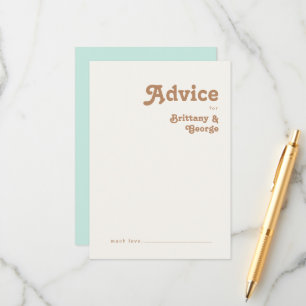 Plage Retro Carte conseil Mariage Aqua