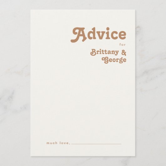 Plage Retro | Carte conseil Mariage Aqua (Devant)