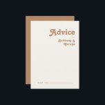 Plage Retro | Carte conseil Mariage Brown<br><div class="desc">Cette plage rétro | brune carte de conseil mariage est parfait pour votre mariage d'été boho tropical vintage et coloré. Sa police bohème unique du milieu du siècle donne à ce design une ambiance minimaliste super hippie classique. Supposons que vous cherchiez un design qui présente des couleurs vives et rustiques...</div>