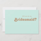 Plage Retro | Carte de proposition Aqua Bridesmaid (Devant)