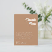 Plage Retro | Carte de remerciements de table Brow (Debout devant)