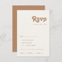 Plage Retro | Carte RSVP Brown Choix de menu
