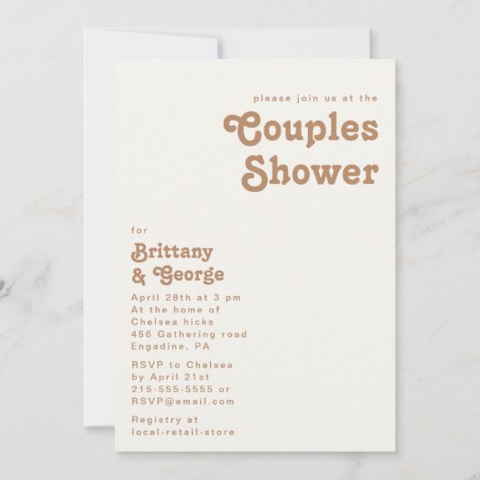 Plage Retro | Couples d'ivoire Invitation à la dou (Devant)