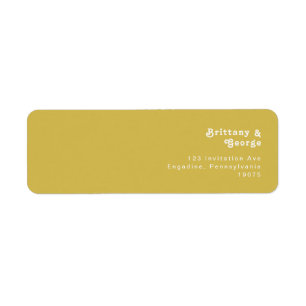 Plage Retro   Étiquette d'adresse de retour Gold