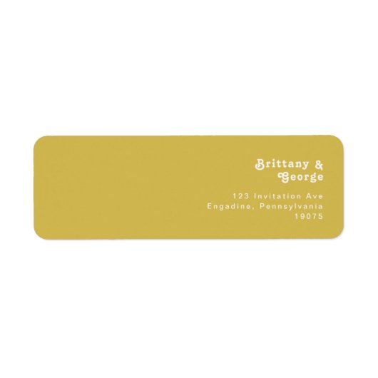 Plage Retro | Étiquette d'adresse de retour Gold (Devant)