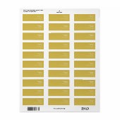 Plage Retro | Étiquette d'adresse de retour Gold (Feuille entière)