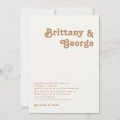 Plage Retro | Faire-part de mariage ivoire (Devant)