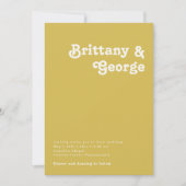Plage Retro | Gold All In One Faire-part de mariag (Devant)