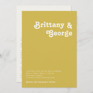 Plage Retro   Gold All In One Faire-part de mariag