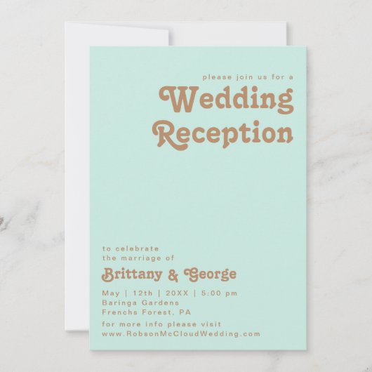 Plage Retro | Invitation à la réception d'un maria (Devant)