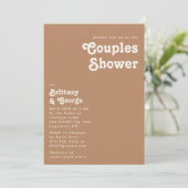 Plage Retro | Invitation de douche Brown Couples (Debout devant)