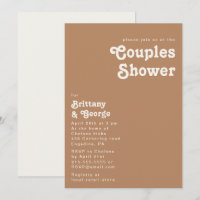 Plage Retro | Invitation de douche Brown Couples