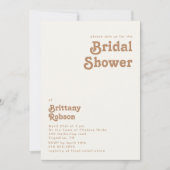 Plage Retro | Invitation de douche nuptiale ivoiri (Devant)