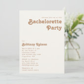 Plage Retro | Ivory Bachelorette Party Invitation (Debout devant)