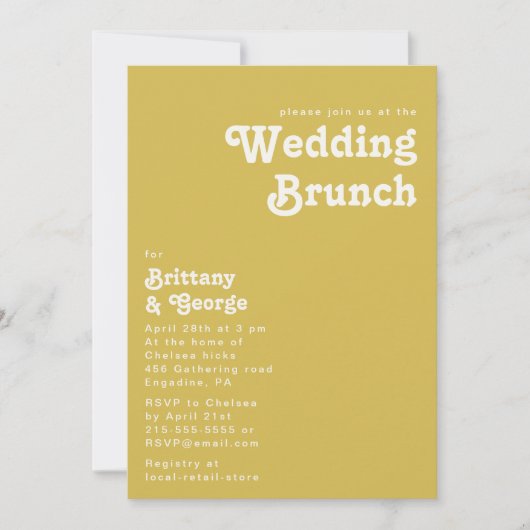 Plage Retro | Mariage d'or Invitation Brunch (Devant)