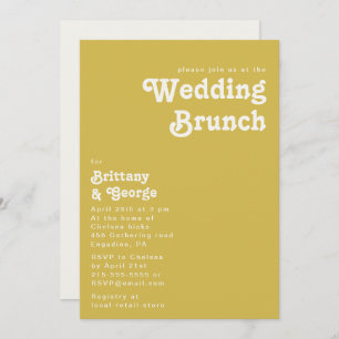 Plage Retro   Mariage d'or Invitation Brunch