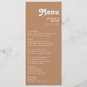 Plage Retro | Menu Dîner Mariage Brown (Devant)