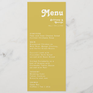 Plage Retro   Menu Mariage Gold Dinner Menu
