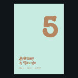 Plage Retro | Numéro de table Aqua<br><div class="desc">Cette plage rétro | aqua numéro de table est parfait pour votre simple mariage d'été boho tropical vintage et coloré. Sa police bohème unique du milieu du siècle donne à ce design une ambiance minimaliste super hippie classique. Supposons que vous cherchiez un design qui présente des couleurs vives et rustiques...</div>