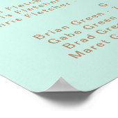 Plage Retro | Poster de siège alphabétique Aqua (Coin)