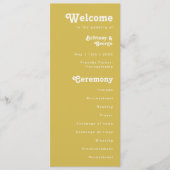 Plage Retro | Programme de mariage d'or (Devant)