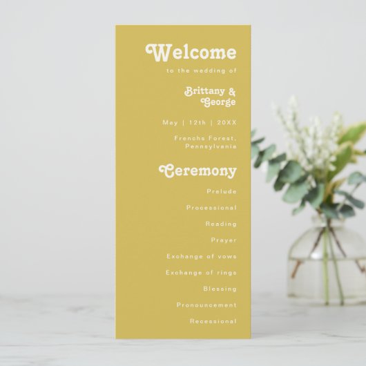 Plage Retro | Programme de mariage d'or (Debout devant)